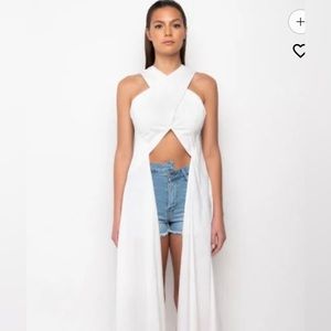 Heroine High Low Sleeveless Poplin Blouse